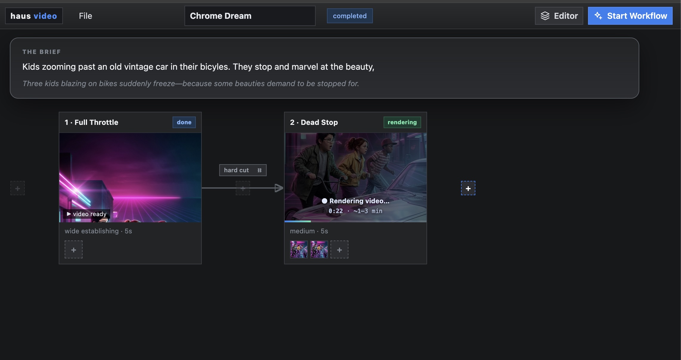 Guided Map Mode showing a scene diagram with connected beats and insert points between scenes.