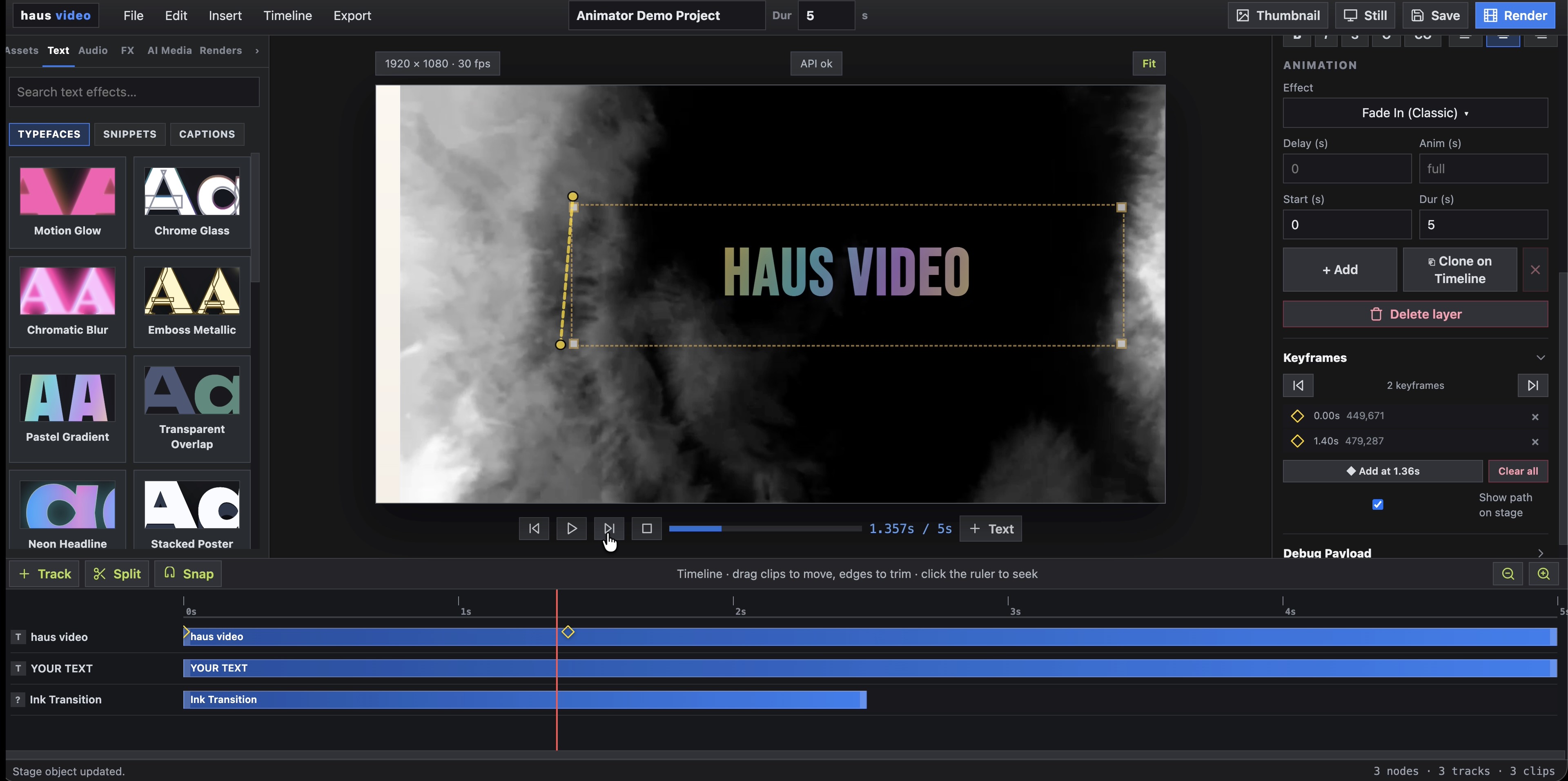 Kinetic typography with motion paths applied